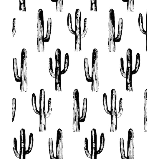 RoomMates Black & White Cactus Tapestry